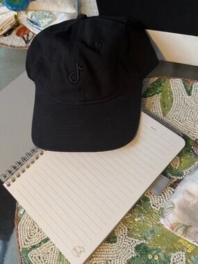 TikTok Exclusive Influencer Merch Black Embroidered Baseball Cap + Journal Gift